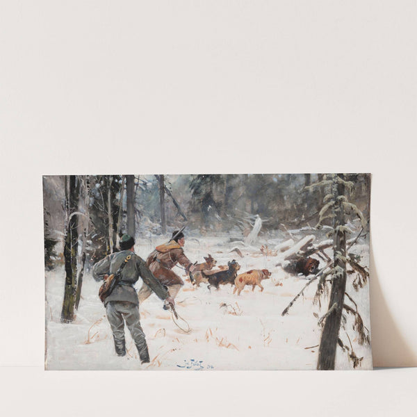 Bear hunting (1898) by Julian Falat