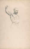 Bearded, bare-chested male figure, study for ‘The Horse Fair’