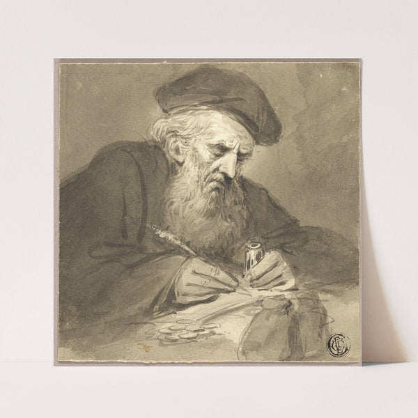 Bearded Scholar Writing by Edward Bird