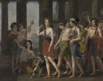 Beautiful Anthia leads her companions to the temple of Diana in Ephesus
