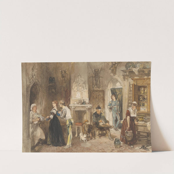 Bedienden van een kasteel in een voorvertrek verenigd by Charles Rochussen