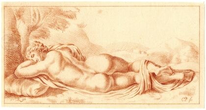 Beeld van de slapende Hermafroditus