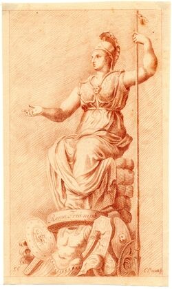 Beeld van Roma als getroonde vrouw