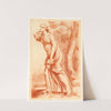 Beeld van staande vrouw, zich omhullende met mantel by Cornelis Pronk