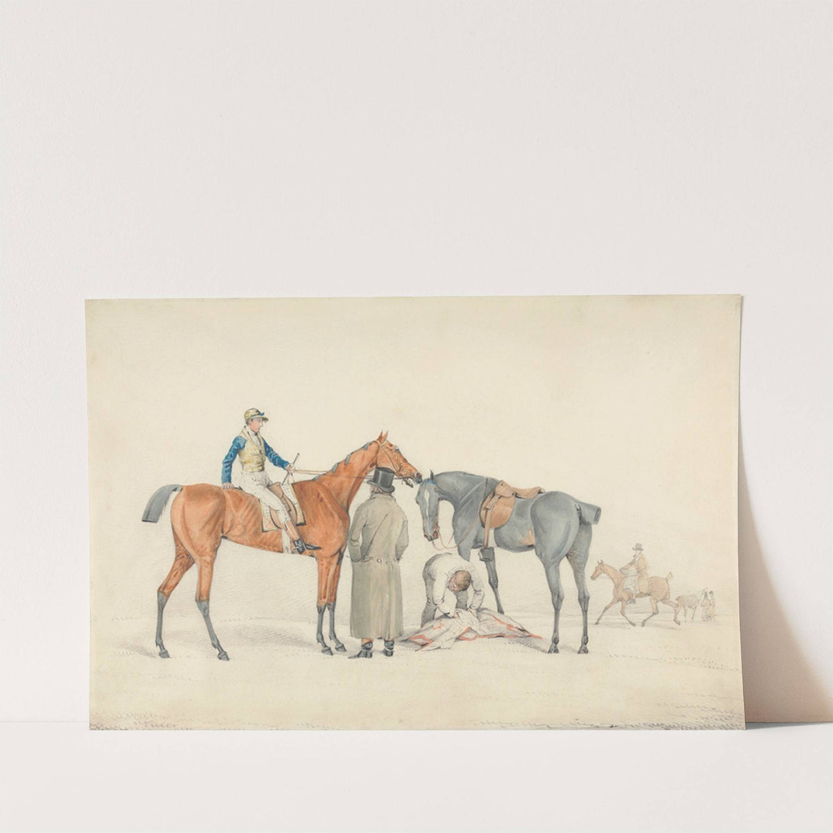 Before the Start; Jockey on Racehorse Receiving Triner's Instructions by Samuel Alken