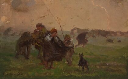 Before the storm, sketch for the painting “Storm”