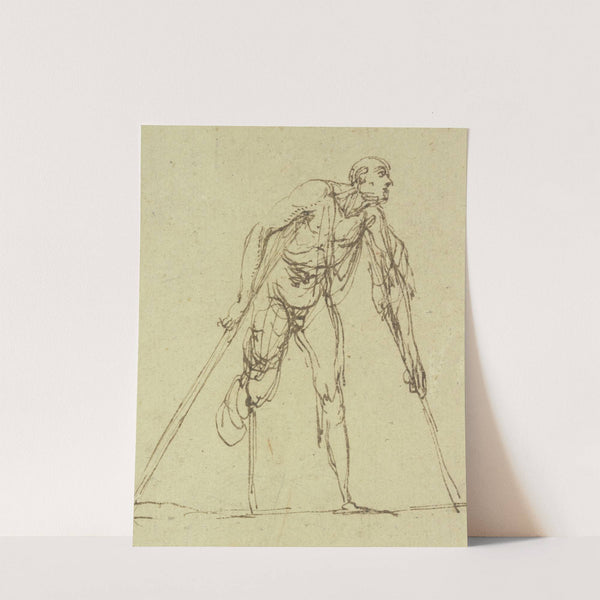 Beggar with two crutches by Jacques Callot