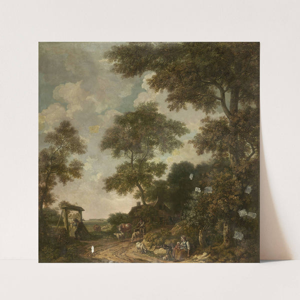 Behangselschildering van een Hollands landschap met een zandweg by Jurriaan Andriessen