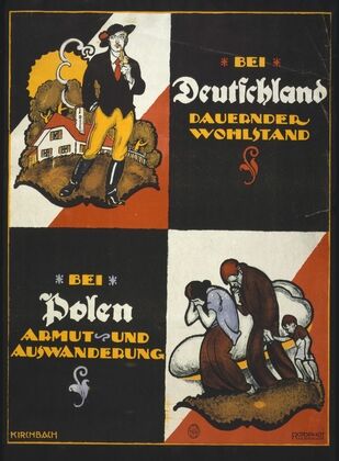 Bei Deutschland dauern der Wohlstand; bei Polen, Armut und Auswanderung (1920)