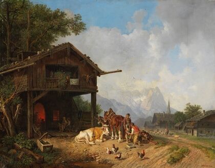 Beim Hufschmied im Gebirge