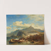 Belebter Hafen an der Levantinischen Küste by Andreas Achenbach