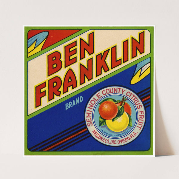 Ben Franklin Brand Citrus Label (1930)