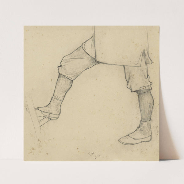 Benen van een op een ladder gaande man by Richard Nicolaüs Roland Holst