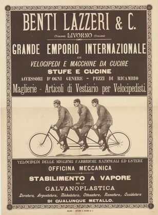 Benti Lazzeri & C… Livorno… Grande emporio internazionale di velocipedi e macchine da cucire (1895)