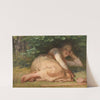 Bergère dormant à l&#039;ombre d&#039;un buisson de chênes by Jean-François Millet