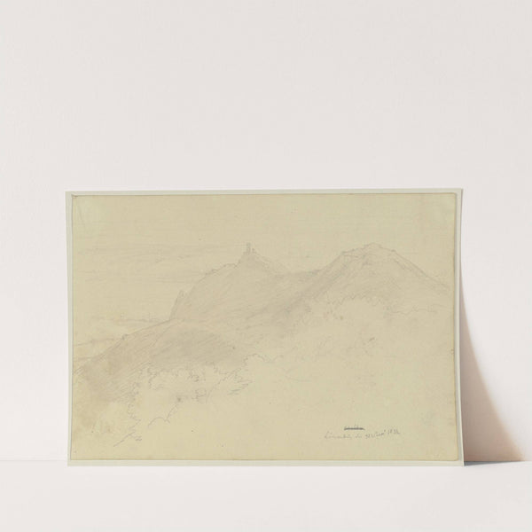 Berglandschaft mit einer Burg (1836) by Jakob Becker