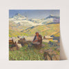 Berglandschaft mit stillender Bäuerin (1900) by Erich Erler