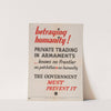 Betraying humanity! Private trading in armaments knows no frontier, no patriotism, no humanity... by Anonymous