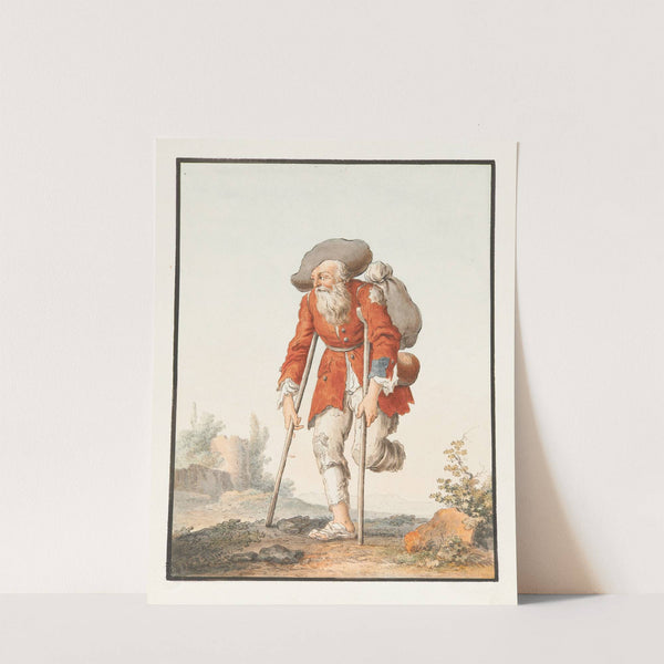 Bettler; Mann in zerlumpter Kleidung, den linken Fuss amputiert (1780) by Marquard Wocher