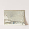 Bevroren stadsgracht met schaatsers by Cornelis van Noorde