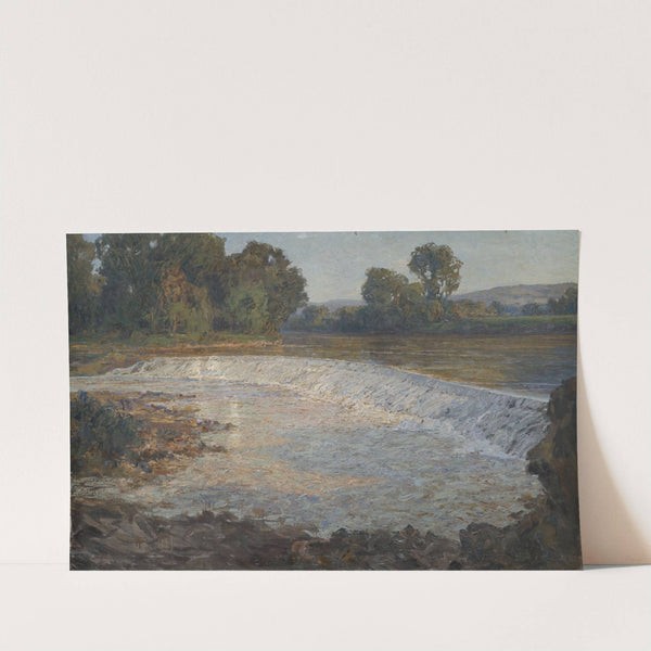Bewaldete Landschaft mit Neckarwehr by Erwin Starker