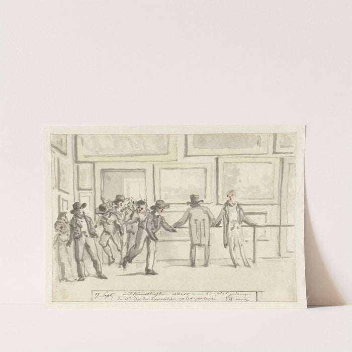 Bezoekers op de Kunsttentoonstelling te Amsterdam in 1808 by Christiaan Andriessen