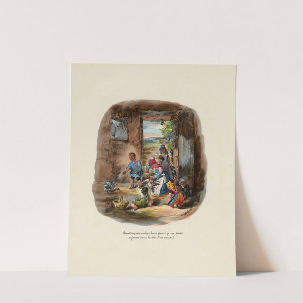 Bientôt reprise malgré leurs pleurs, je me sentis enfoncer dans la tête d’un canard. (1828) by Henri-Gérard Fontallard