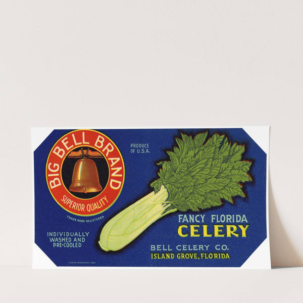 Big Bell Brand Fancy Florida Celery Label (1930-1950)