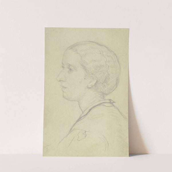 Bildnis der Luise Steuerwaldt, der künftigen Frau des Künstlers, im Profil nach links by Otto Scholderer