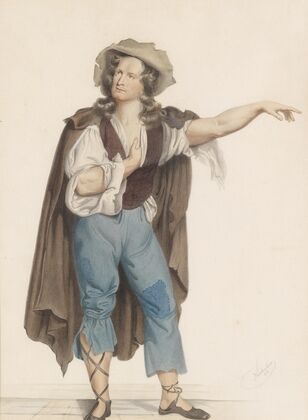 Bildnis des Burgschauspielers Baumeister in der Rolle des Rattenfängers von Hameln (1868)