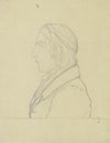 Bildnis des Friedrich Overbeck im Profil nach links
