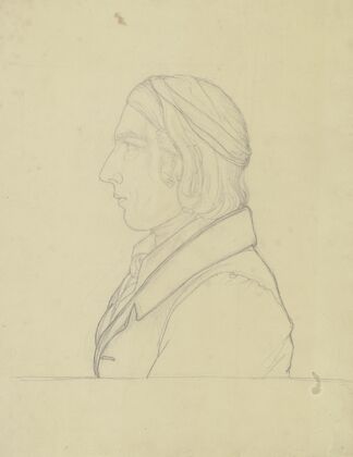 Bildnis des Friedrich Overbeck im Profil nach links