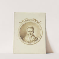 Bildnis einer alten Frau en face in einem Medaillon mit Schmuckband by Januarius Zick