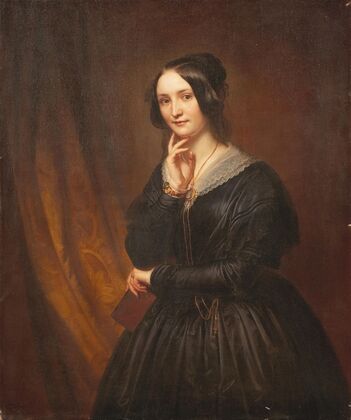 Bildnis einer Dame in schwarzem Kleid (1846)