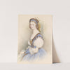 Bildnis einer jungen Dame in blauem Kleid (1866) by Josef Kriehuber