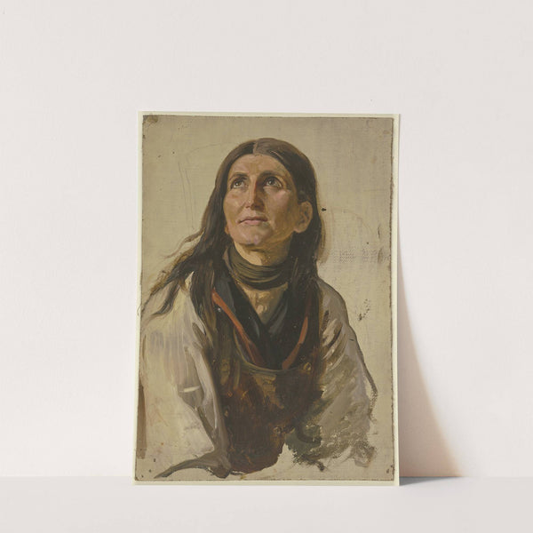 Bildnis einer lächelnden Bäuerin mit offenem Haar by Jakob Becker