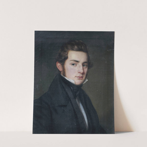 Bildnis eines jungen Herrn in schwarzem Gehrock in Dreiviertelansicht nach rechts. (1834) by Franz Seraph Stirnbrand