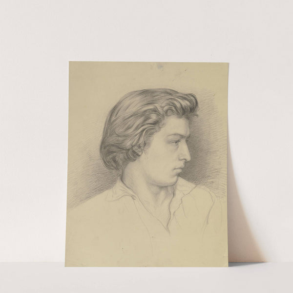 Bildnis eines jungen Mannes im Profil nach rechts by Otto Scholderer