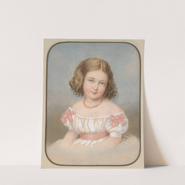 Bildnis eines kleinen Mädchens in weißem Kleid mit rosa Schleifen by Emanuel Thomas Peter