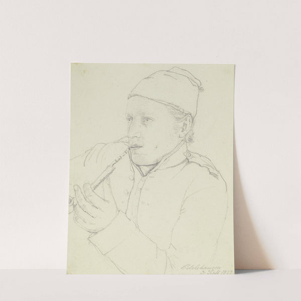 Bildnis eines rauchenden bayerischen Soldaten, einem Reisegefährten des Künstlers by Nikolaus Hoff