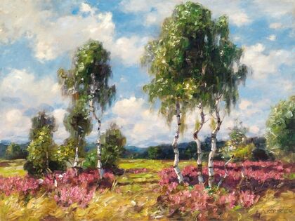 Birches in a heath landscape, Viktring (Carinthia)