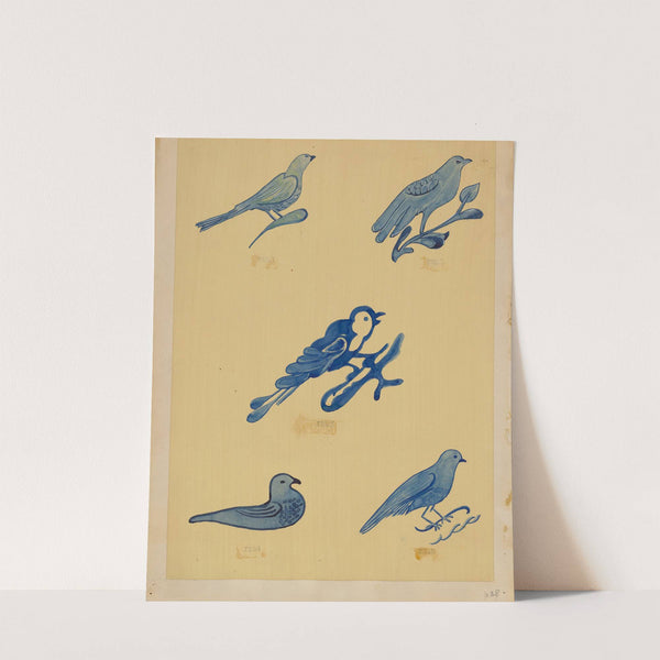 Bird Decorations on Stoneware by American 20th Century