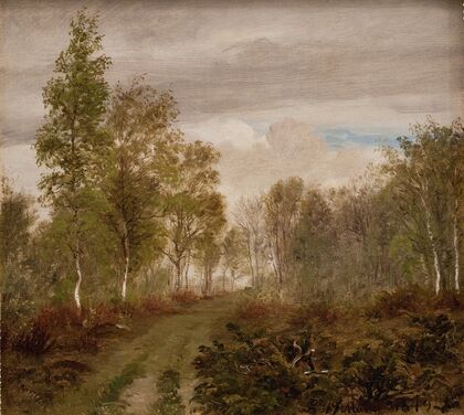 Birketræer på Læsø efter regn (1848 - 1849)