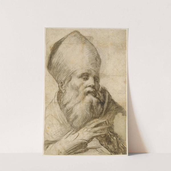 Bishop Saint in Bust-Length (Cartoon for an Altarpiece) by Parmigianino