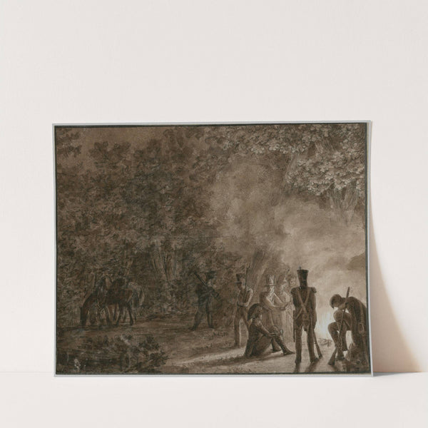 Bivakkerende soldaten bij een kampvuur by Otto Howen