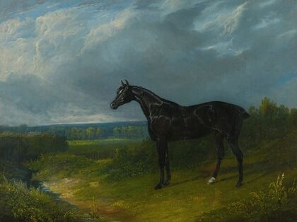 Black Hunter In A Landscape — size preview