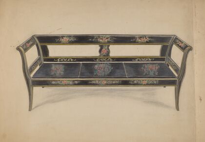 Black Painted Settee