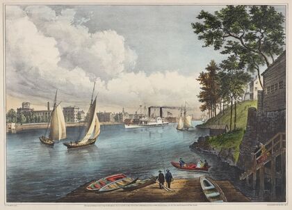 Blackwells Island, East River. From Eighty Sixth Street, New York (1862)
