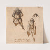 Blad med tre studier af Niels Klim by Nicolai Abildgaard