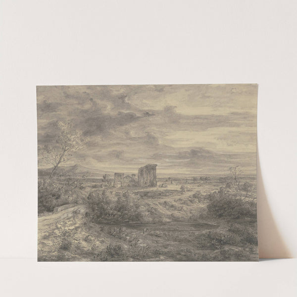 Blick auf das Albaner Gebirge by Ludwig Metz